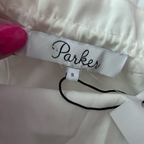 NWT Parker Atlas Embroidered Midi Dress in Glacius White Sz S - Picture 8 of 11